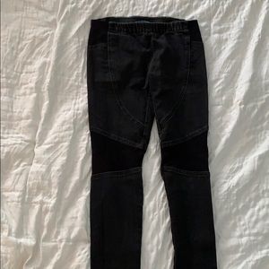 Black moto jeggings